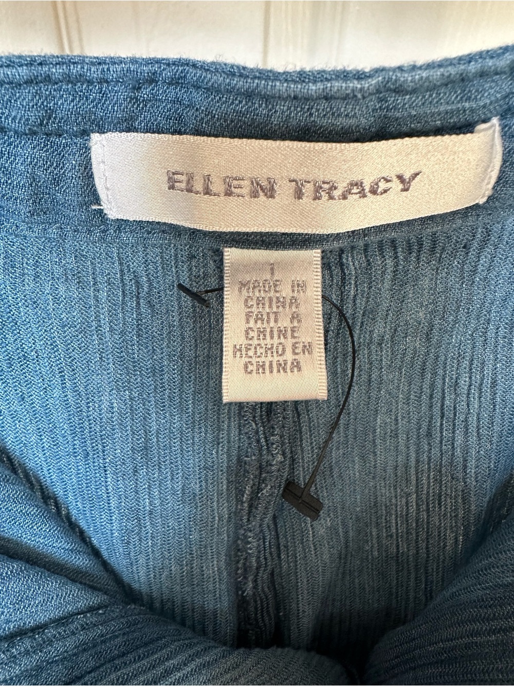 Ellen Tracy Linen Blend Wide-Leg Drawstring Pants in Denim Blue - Picture 6 of 9